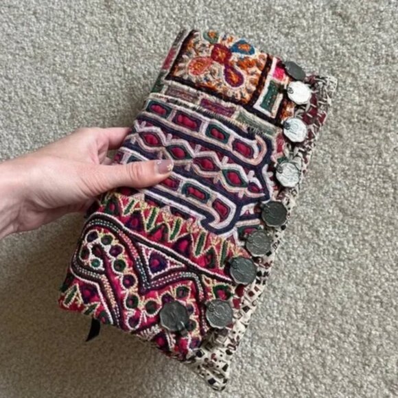 Cotton Hand Bag, Charms, Colourful Pink, Toronto made Clutch, Size Small - Picture 2 of 3